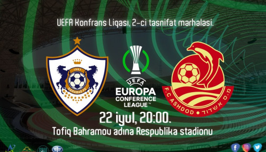 Qarabağ FK to face Ashdod in UEFA Conference League second round
